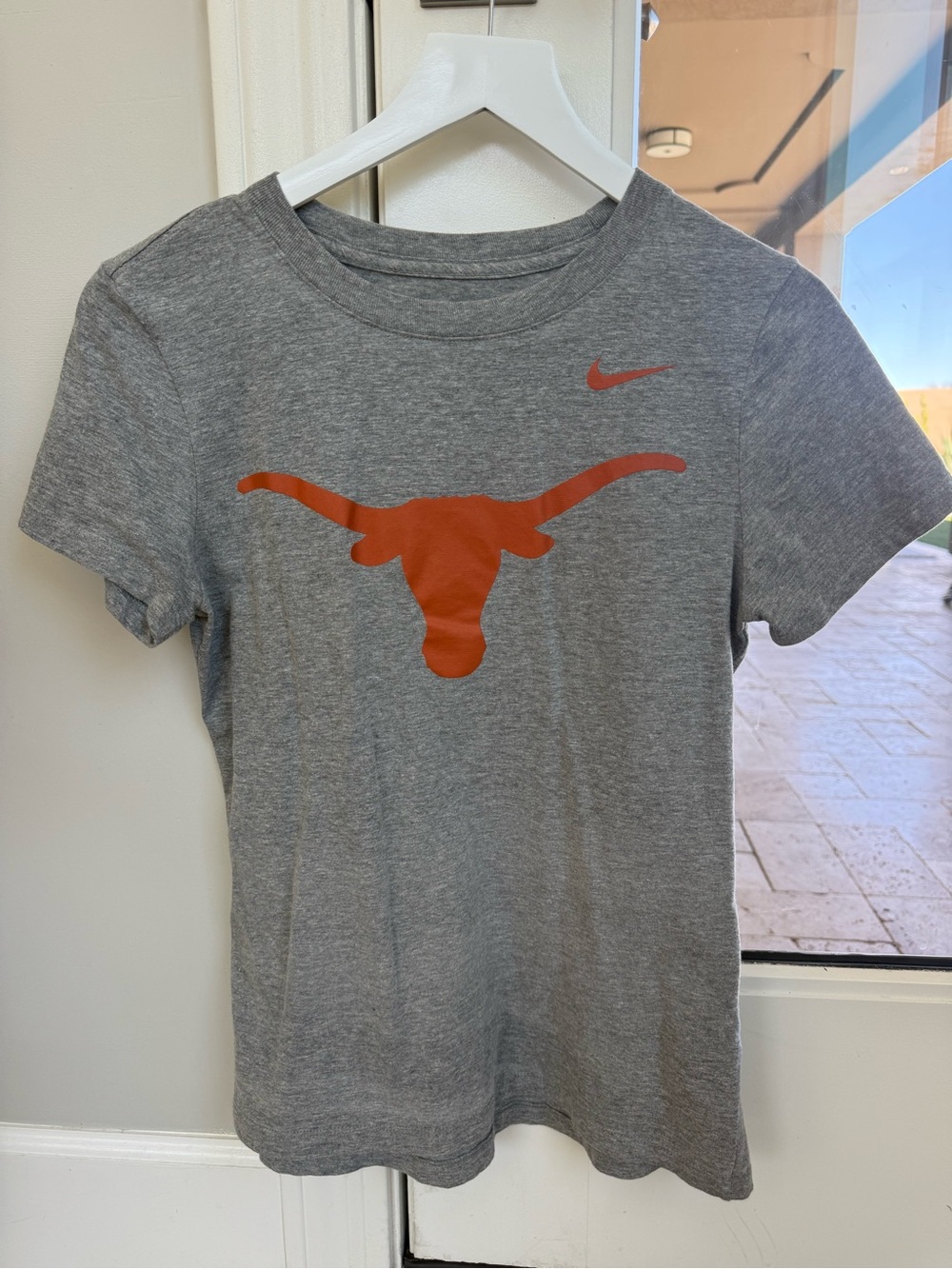 Nike Gray Tee Texas with Orange UT Austin Longhorn Logo, Size Small